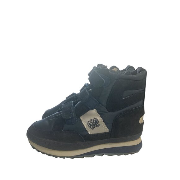 Khombu Mens Size 8  Black Gray hook loop lined High-Top winter boots - Picture 2 of 7